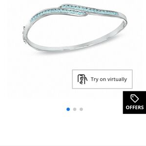 Elegant Sterling Silver and Blue Topaz Bangle Bracelet